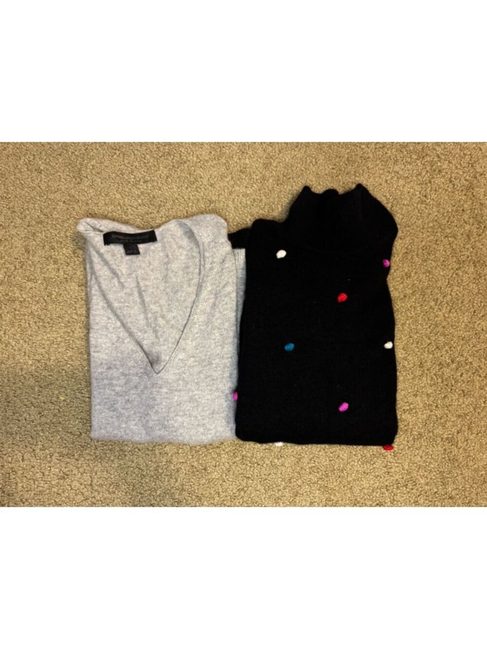 2pcs CASHMERE Sweaters Tops Lot Crafts Cutter Flaws Holes Upcycle Fabric DIY
